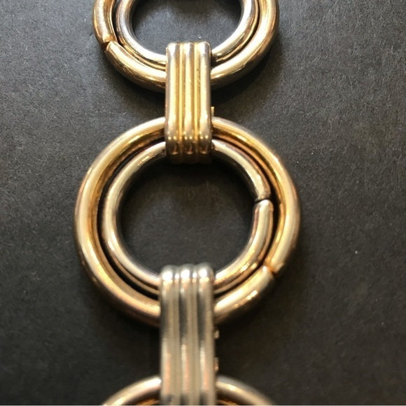 Vintage Gold and Silver Circle Belt, Hook Clasp Makes it Adjustable, Slinky - Picture 4 of 6